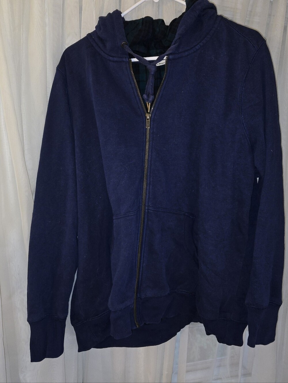L. L. Bean Flannel Lined Hoodie 1x Navy